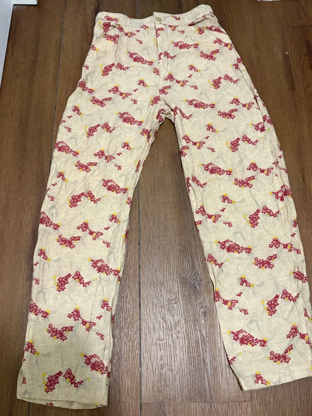 Zara Floral Cottagecore Straight Leg Pants Small
